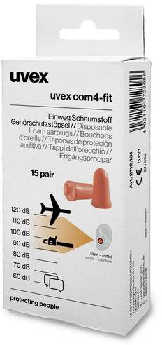 uvex 2112131 com4-fit Bouchons d'oreille 33 dB à usage unique 15 paire(s)