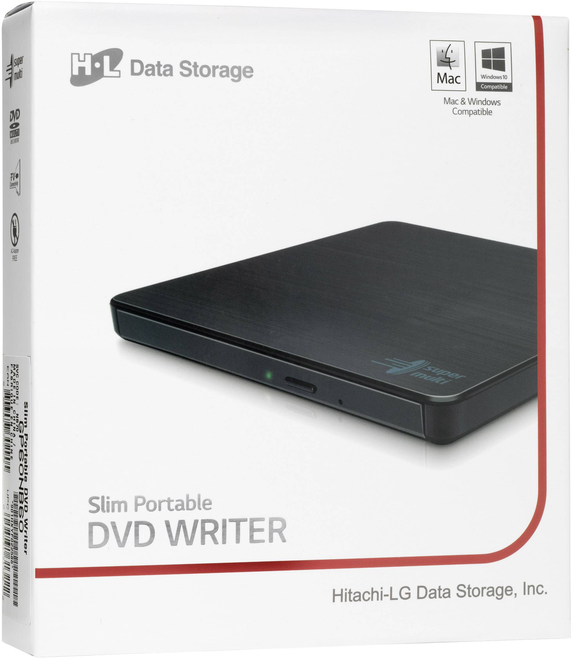 HL Data Storage GP60 Graveur DVD externe au détail USB 2.0 noir