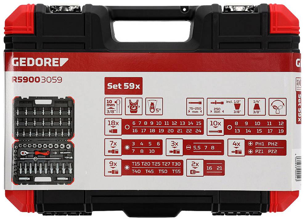 Gedore RED R59003059 Jeu de clés à douille 59 pièces 3300054
