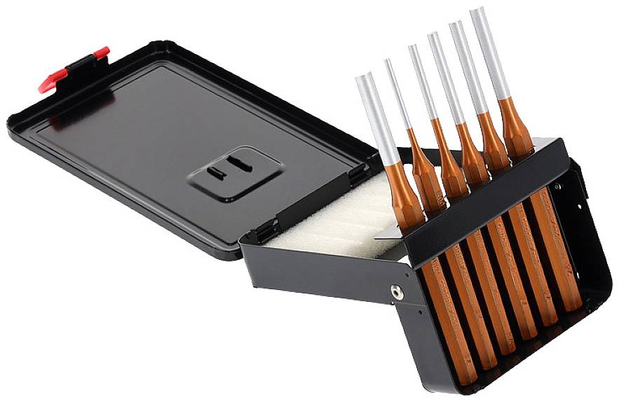 Gedore RED Jeu de chasse-goupilles Ø 3 - 8 mm en métal cassette rabattable 6 pièces 3300823