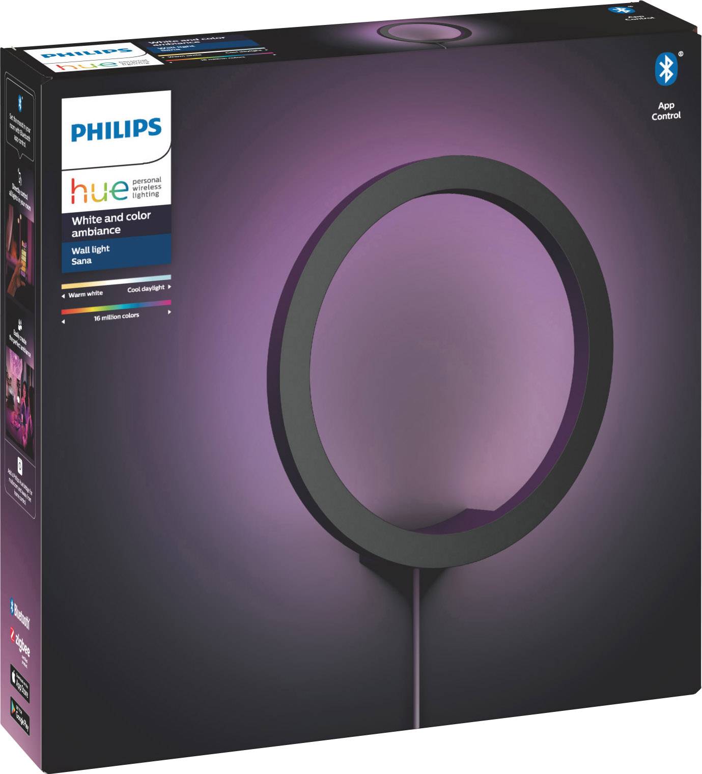 Philips Lighting Hue Lampe de plafond / murale LED 40901/30/P9 Sana LED intégrée 20 W RVBB