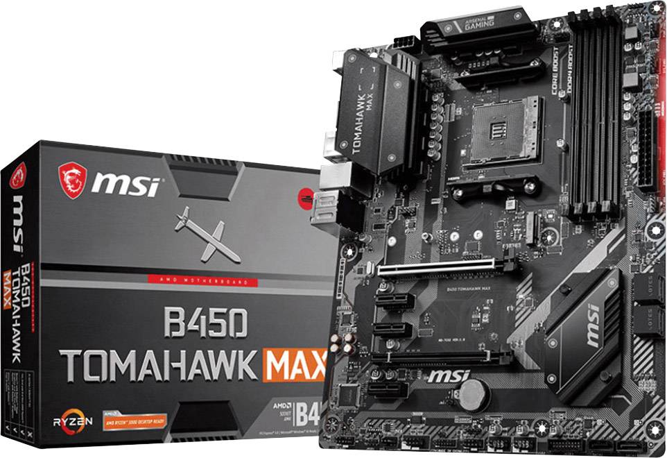 MSI Gaming B450 Tomahawk Max Carte mère Socket (PC) AMD AM4 Facteur de forme (détails) ATX Chipset de la carte mère AMD® B450