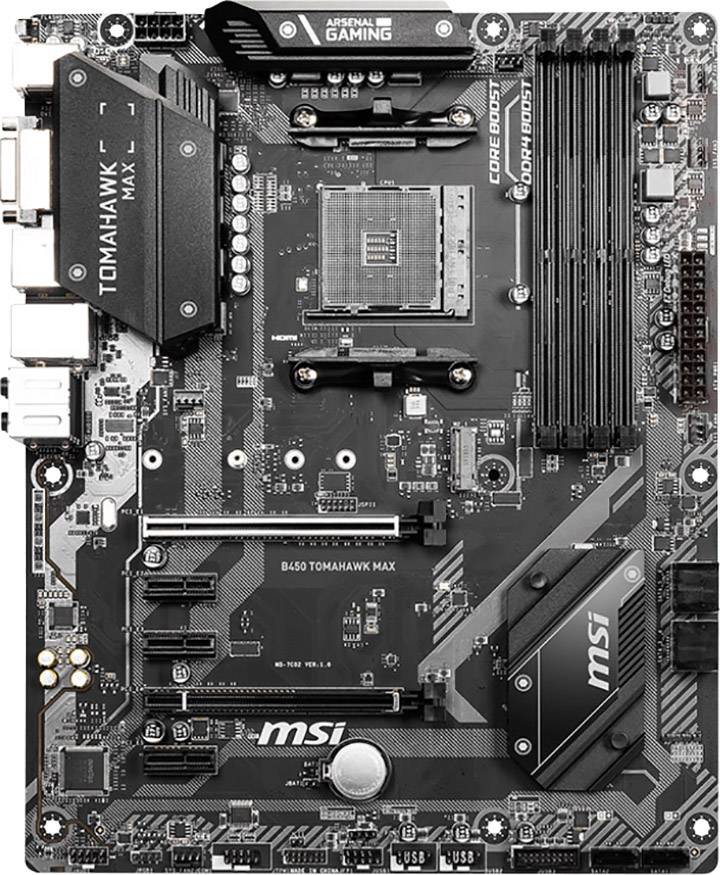 MSI Gaming B450 Tomahawk Max Carte mère Socket (PC) AMD AM4 Facteur de forme (détails) ATX Chipset de la carte mère AMD® B450