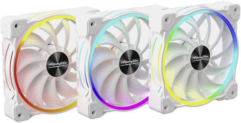 Alpenföhn Wing Boost 3 ARGB High Speed PWM Ventilateur pour PC blanc (l x H x P) 120 x 120 x 25 mm avec éclairage LED