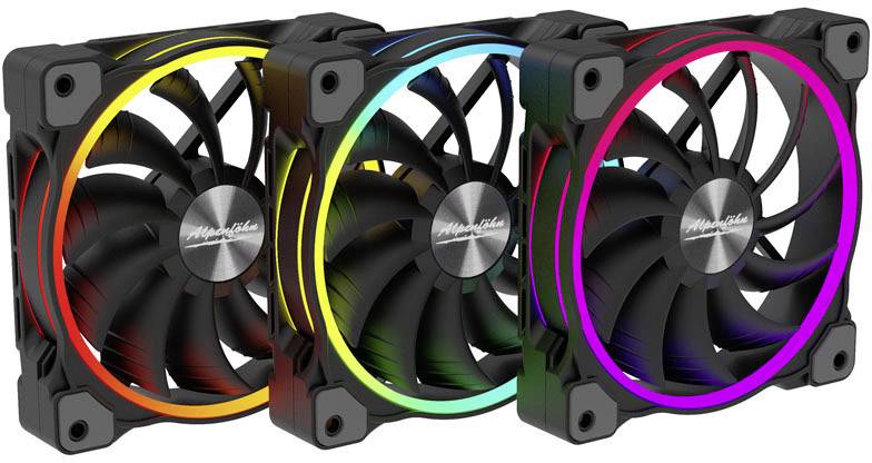 Alpenföhn Wing Boost 3 ARGB PWM Ventilateur pour PC noir (l x H x P) 140 x 140 x 25 mm avec éclairage LED