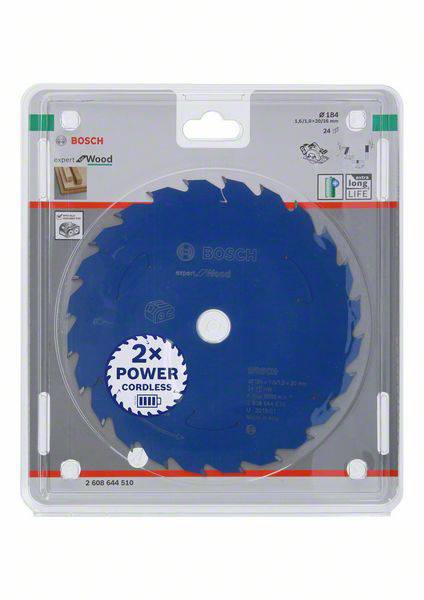 Bosch Accessories 2608644510 Lame de scie circulaire 184 x 20 mm Nombre de dents: 24 1 pc(s)