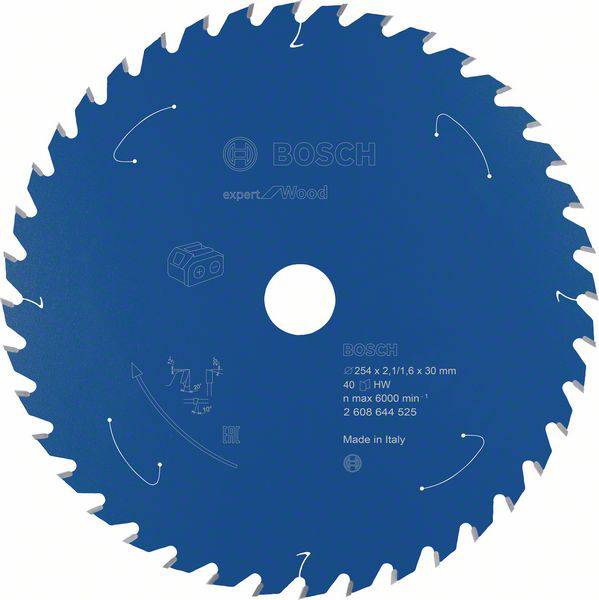Bosch Accessories 2608644525 Lame de scie circulaire 254 x 30 mm Nombre de dents: 40 1 pc(s)