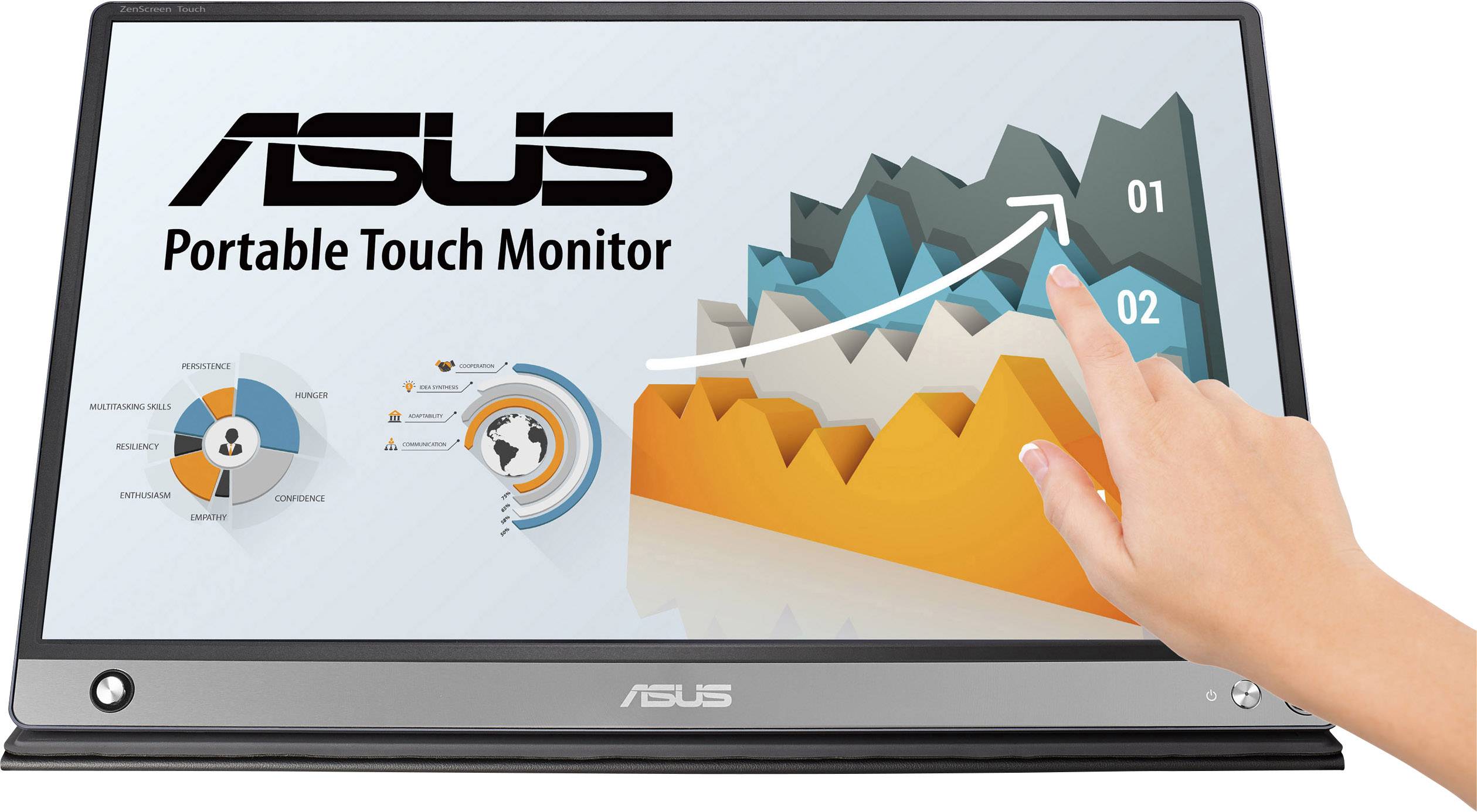 Moniteur LED Asus MB16AMT 39.6 cm (15.6 pouces) CEE F (A - G) 1920 x 1080 pixels Full HD 5 ms Micro HDMI™, USB-C® IPS LED