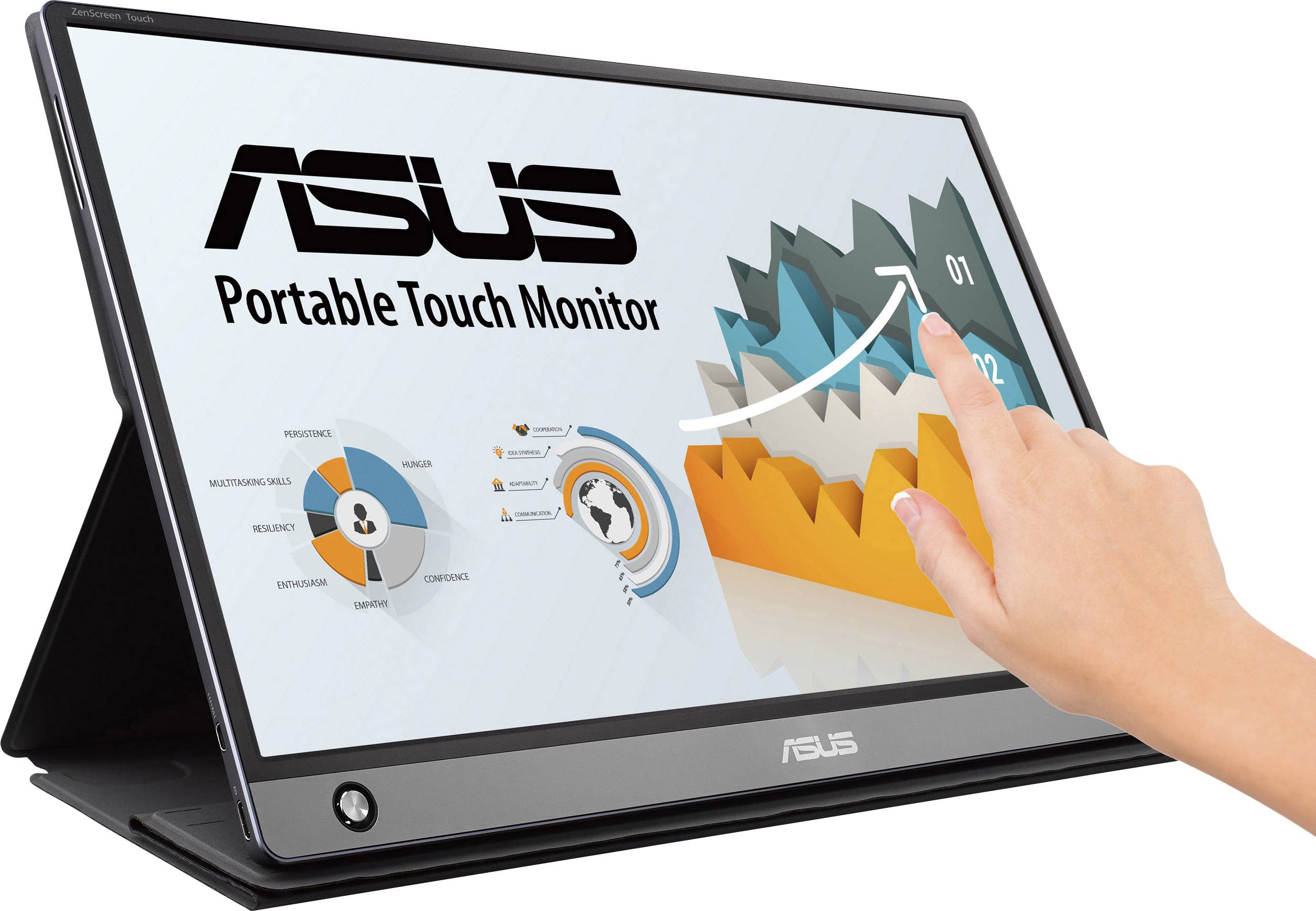 Moniteur LED Asus MB16AMT 39.6 cm (15.6 pouces) CEE F (A - G) 1920 x 1080 pixels Full HD 5 ms Micro HDMI™, USB-C® IPS LED