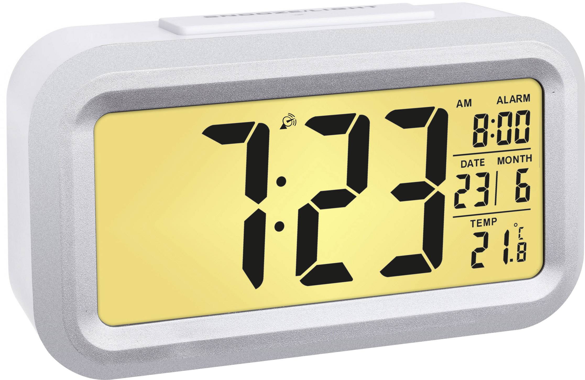 TFA Dostmann 60.2553.02 radiopiloté(e) Réveil argent, blanc Heures de réveil 1