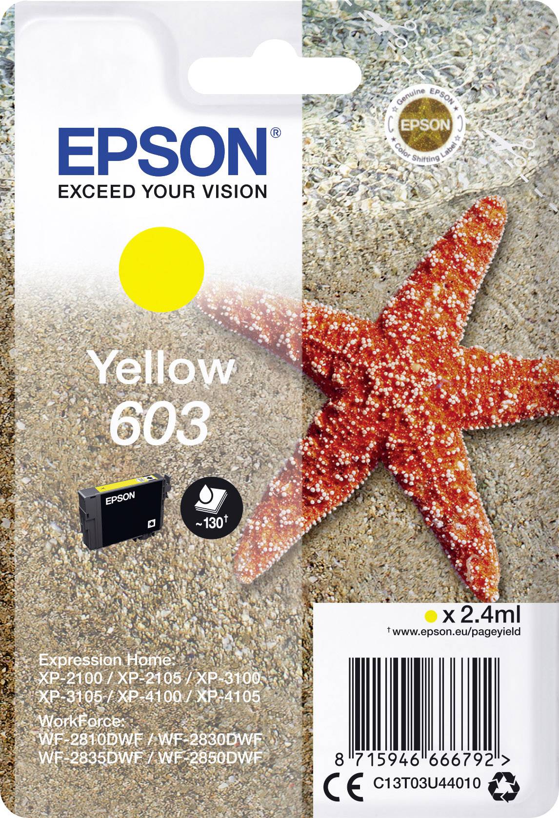 Epson Encre T03U44, 603 d'origine jaune C13T03U44010