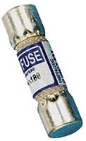 Gros plan d'un fusible cylindrique avec des embouts métalliques et une étiquette blanche portant l'inscription 'FUSE'.