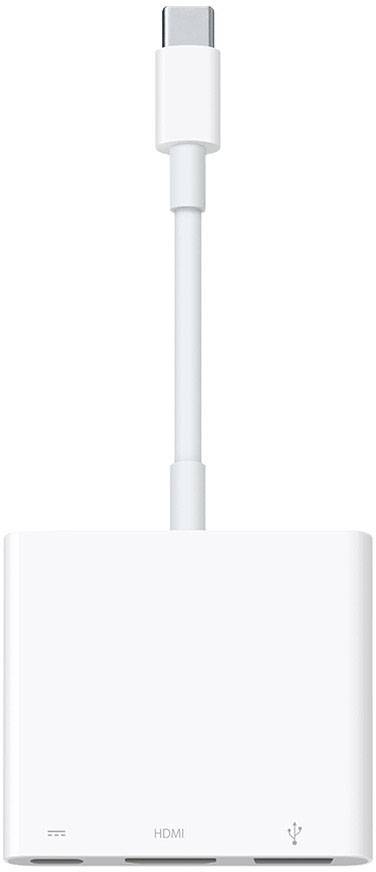 Apple USB-C®, moniteur Câble adaptateur [1x USB-C® mâle - 1x USB-C® femelle, HDMI femelle, USB 3.1 femelle type A] blanc