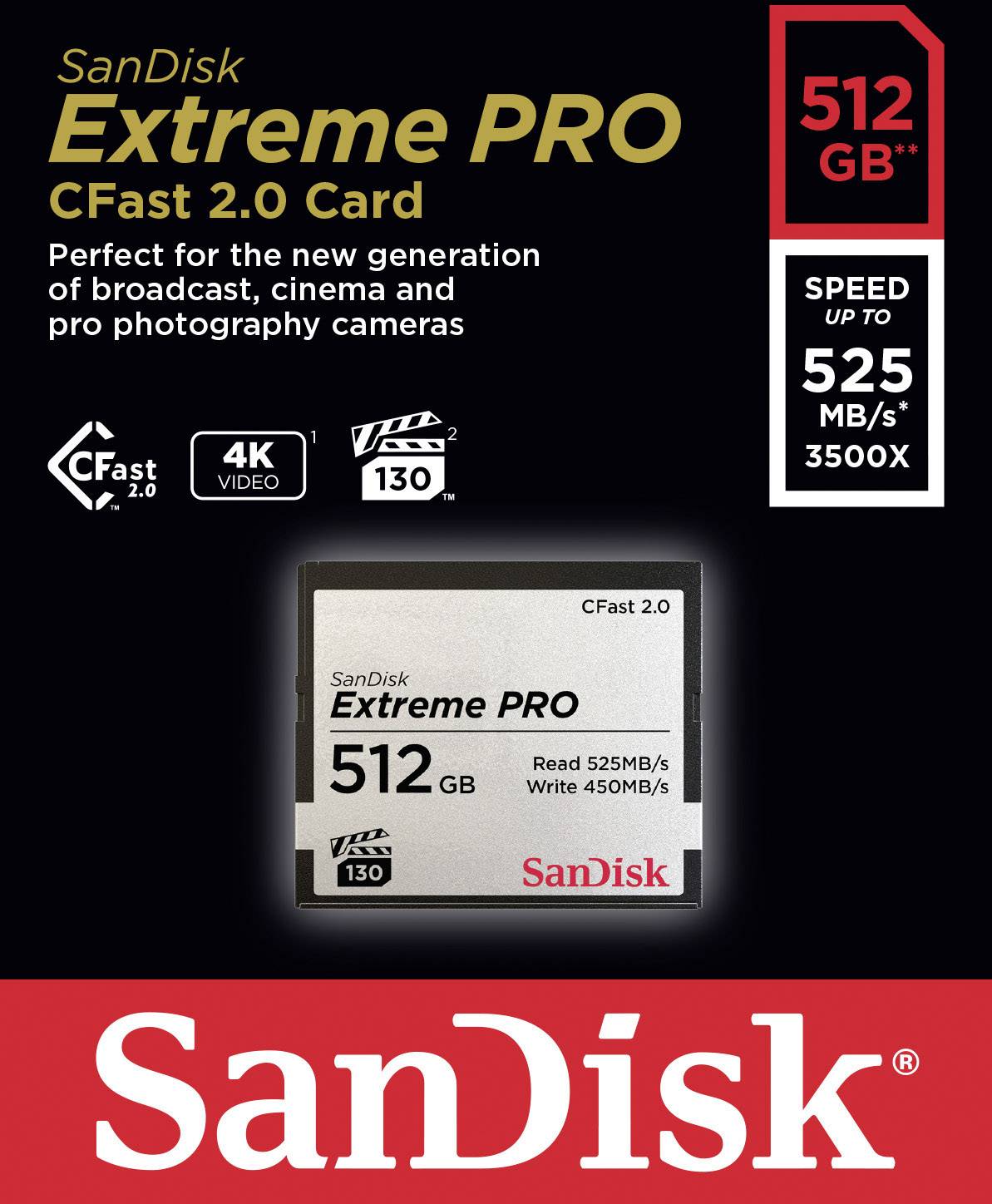 SanDisk Extreme PRO® Carte Cfast 512 GB