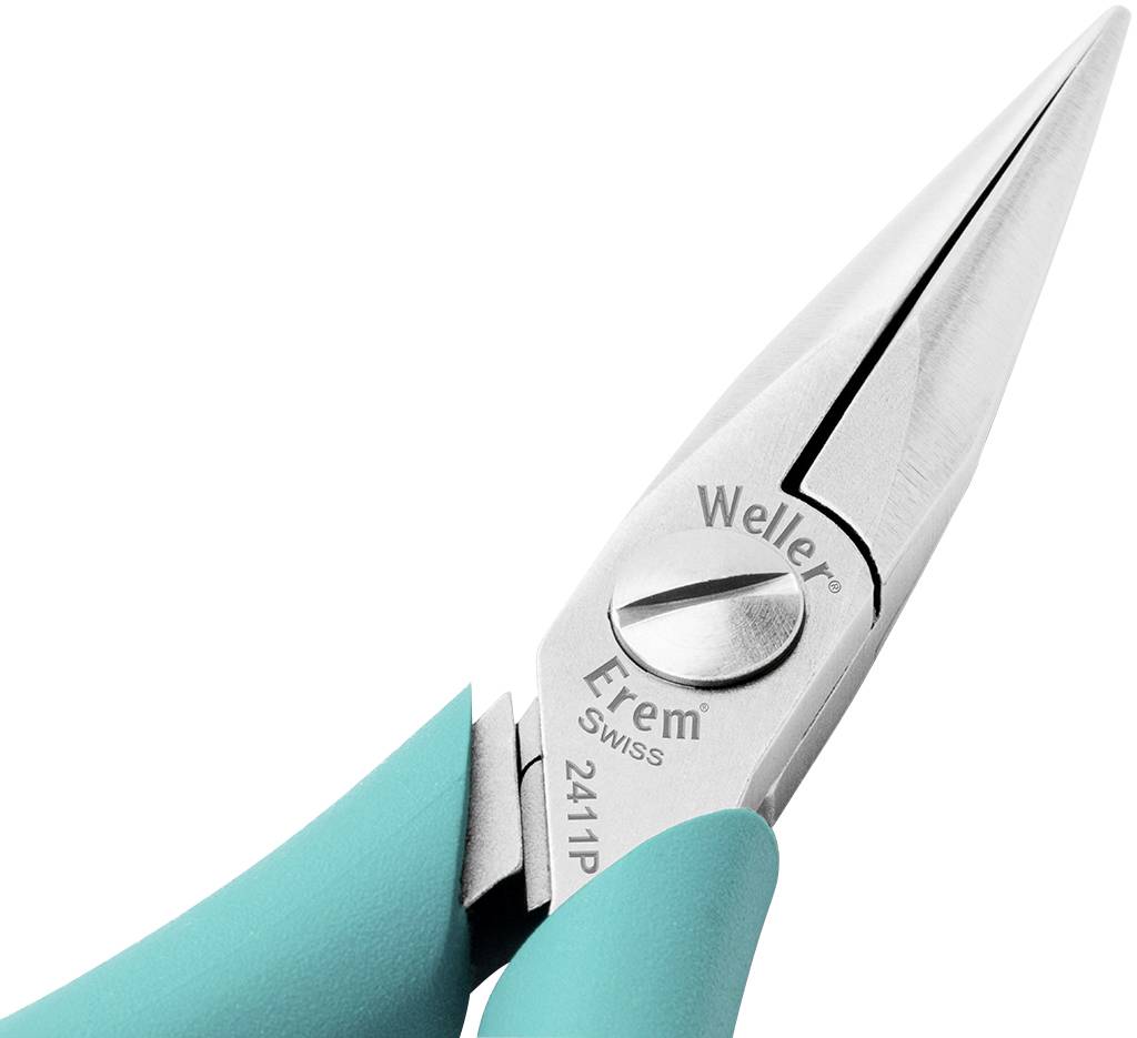 Weller Erem® 2411P antistatique (ESD) Pince à becs pointus demi-ronde Acier à outils