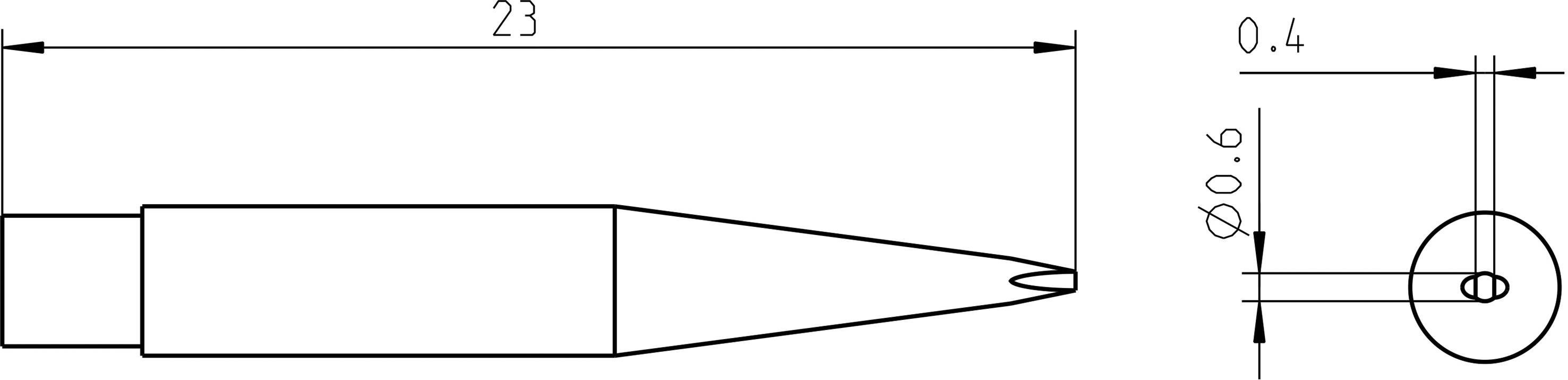 Weller RTM 006 S MS Panne de fer à souder forme de burin Longueur de la panne 23 mm Contenu 1 pc(s)