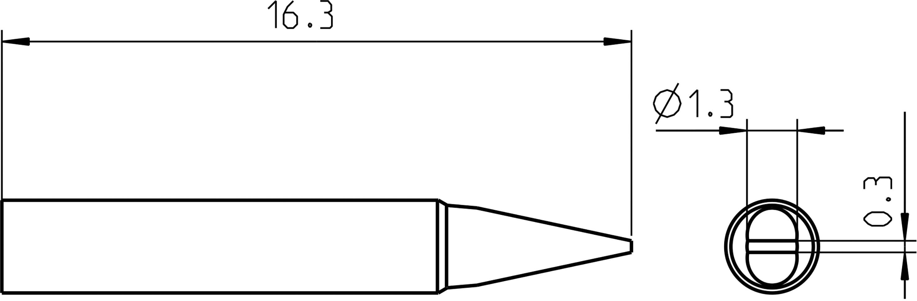 Weller RTP 013 S MS Panne de fer à souder forme de burin Longueur de la panne 16.3 mm Contenu 1 pc(s)