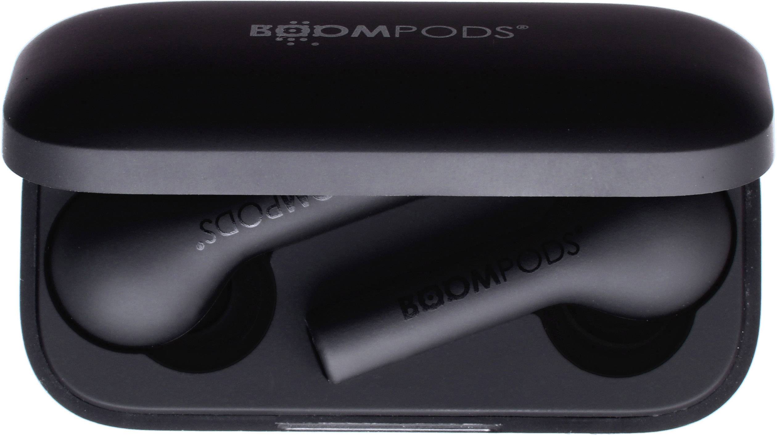 Boompods Bassline Écouteurs intra-auriculaires Bluetooth noir micro-casque, magnétique, commande tactile