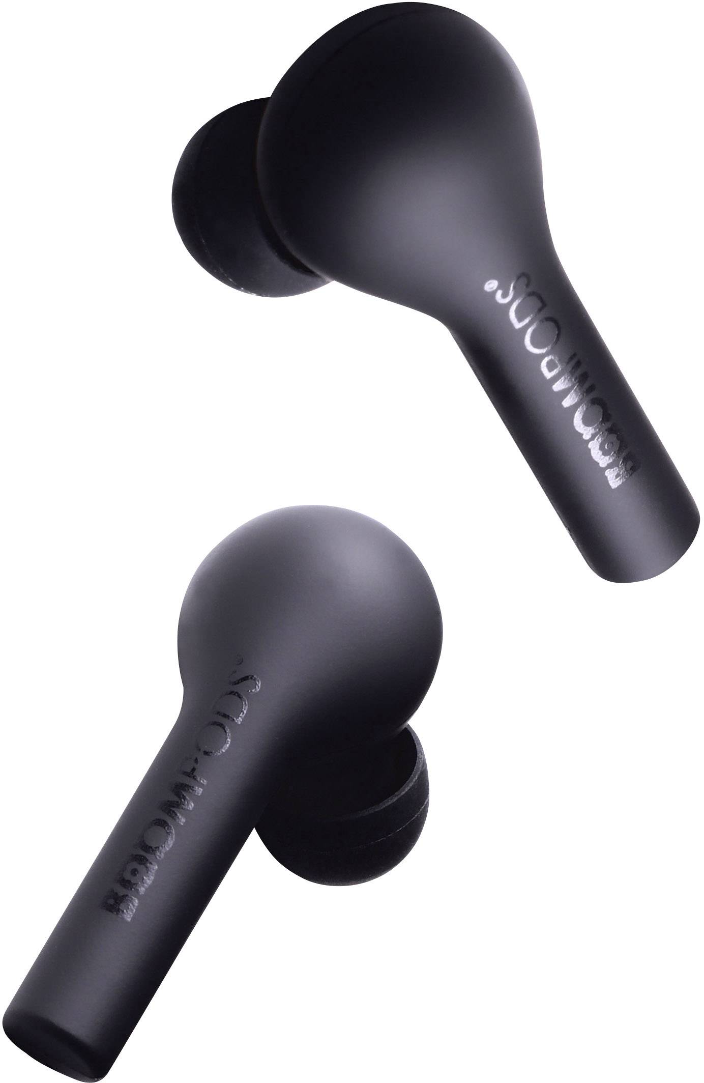 Boompods Bassline Écouteurs intra-auriculaires Bluetooth noir micro-casque, magnétique, commande tactile