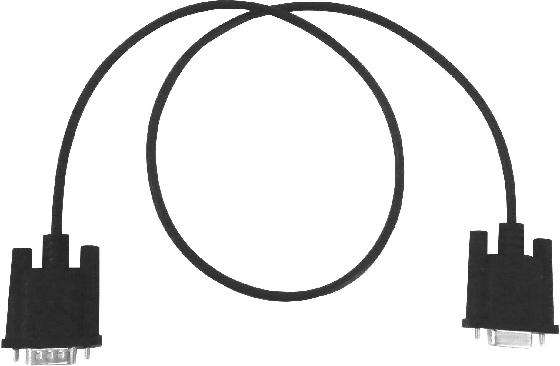 Câble S-VGA avec deux fiches, relié par un câble noir, sert à connecter des appareils à des moniteurs ou des projecteurs.