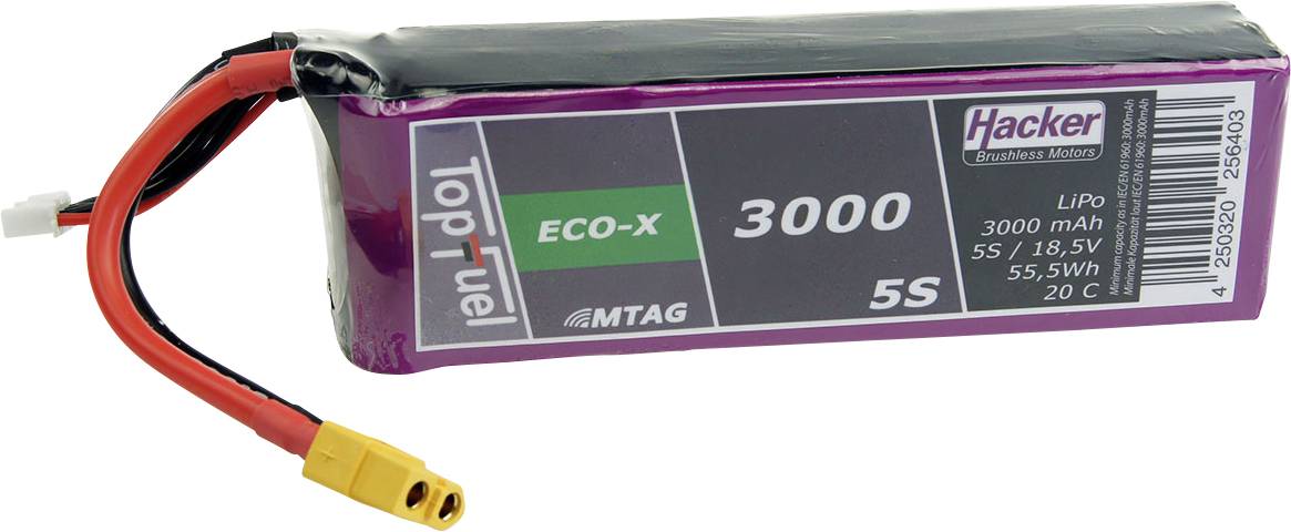 Hacker Pack de batterie (LiPo) 3000 mAh Nombre de cellules: 5