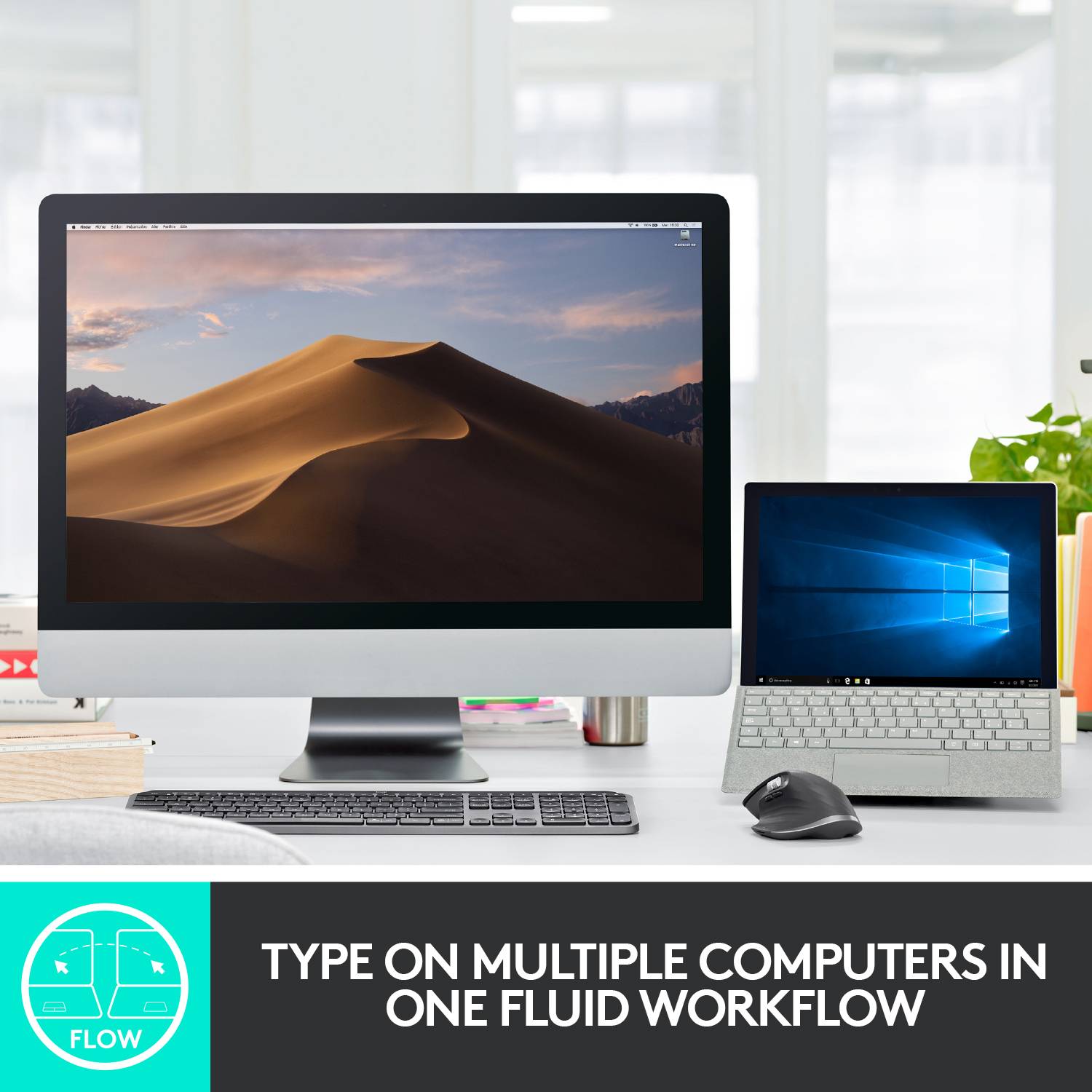 Logitech MX Keys Plus Bluetooth Clavier allemand, QWERTZ, Windows graphite éclairé, ergonomique, fonction Multipair