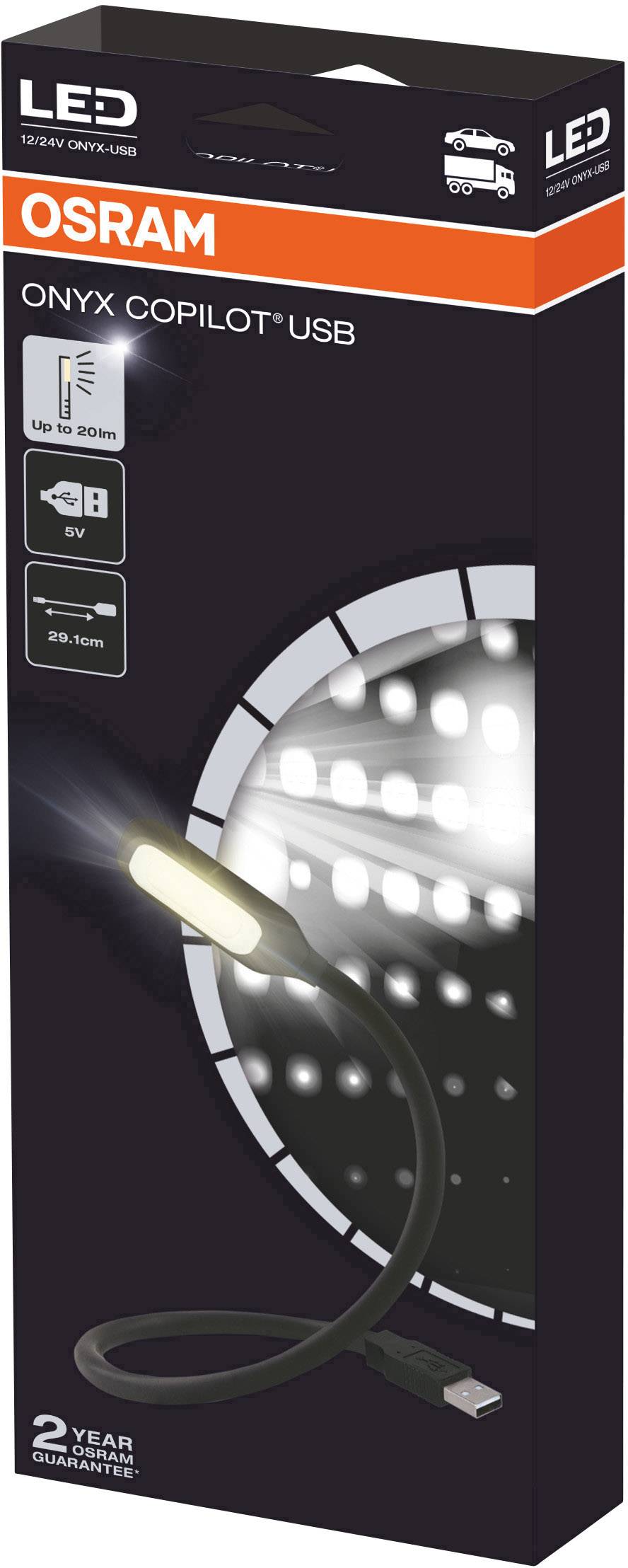 Lampe de lecture, Lampe LED pour habitacle OSRAM ONYX-USB (L x l x H) 460 x 9 x 25 mm