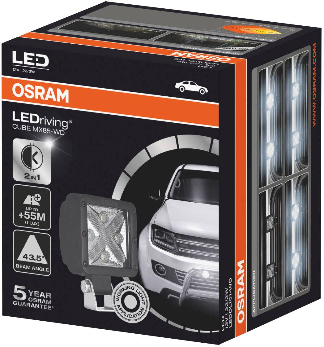 OSRAM Projecteur de travail 12 V LEDriving CUBE MX85-WD LEDDL101-WD éclairage de proximité large (l x H x P) 57 x 85 x 121.5 mm