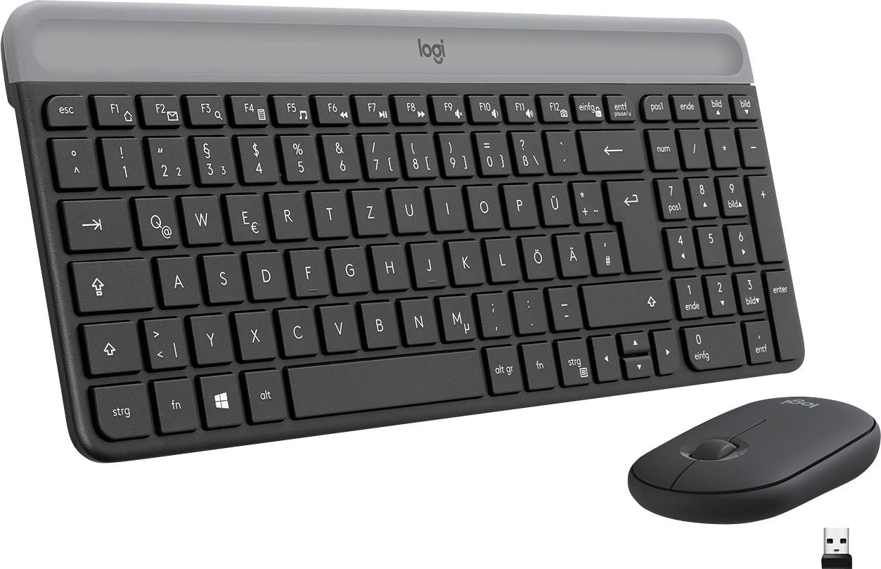 Logitech MK470 Slim radio Kit souris + clavier allemand, QWERTZ graphite