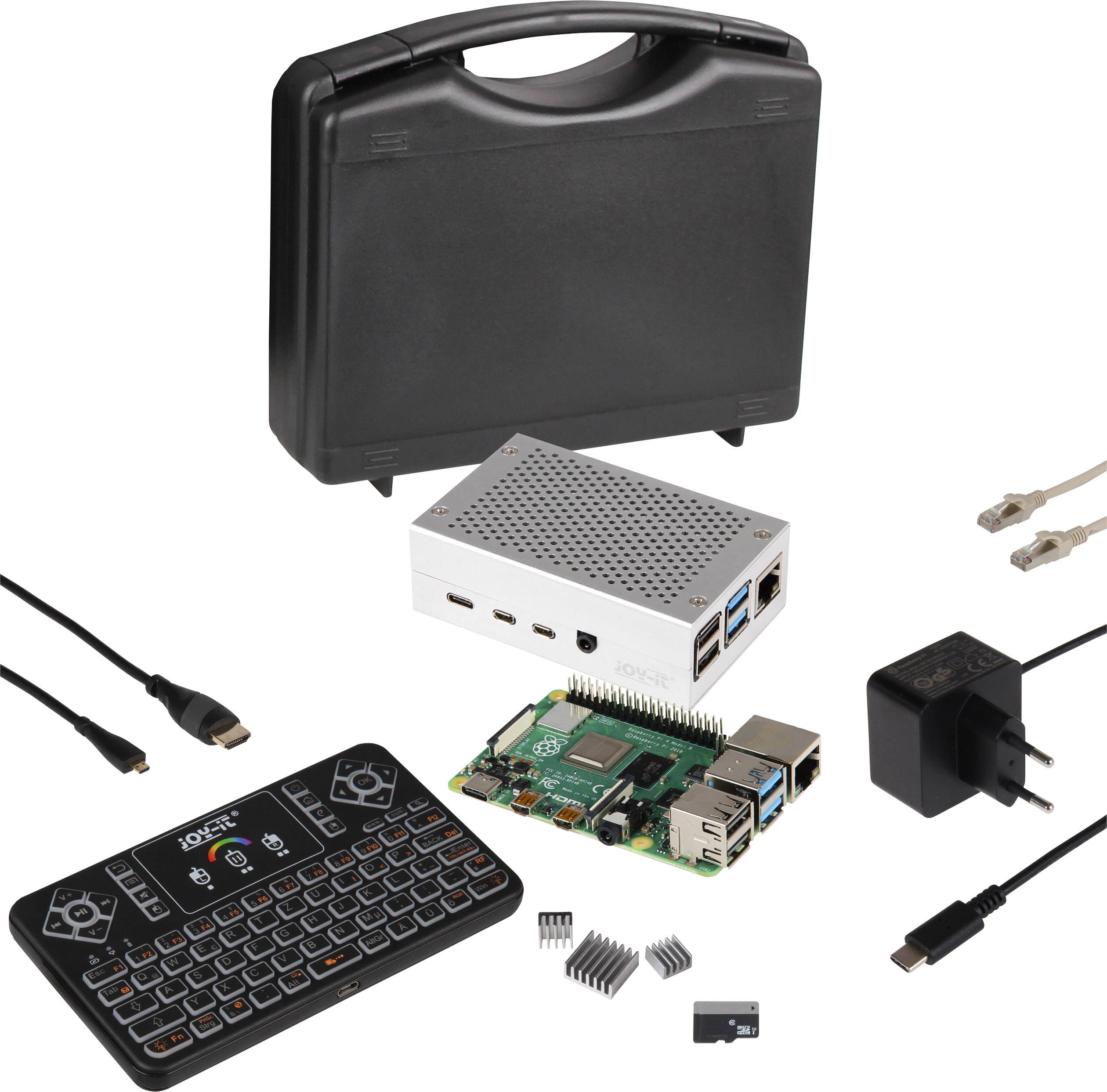 Joy-it Pi-Cast Set Raspberry Pi® 4 B 4 GB 4 x 1.5 GHz inkl. Tastatur, inkl. Gehäuse, inkl. Netzteil