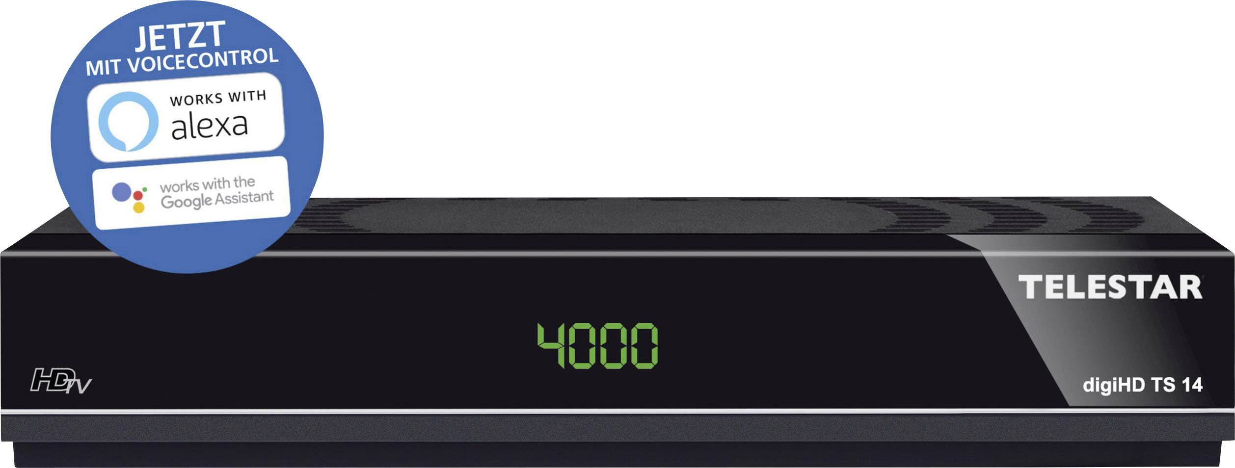 Telestar digiHD TS 14 Récepteur SAT Assistants vocaux Amazon Alexa & Google Home , fonction enregistrement, fonctionnement à