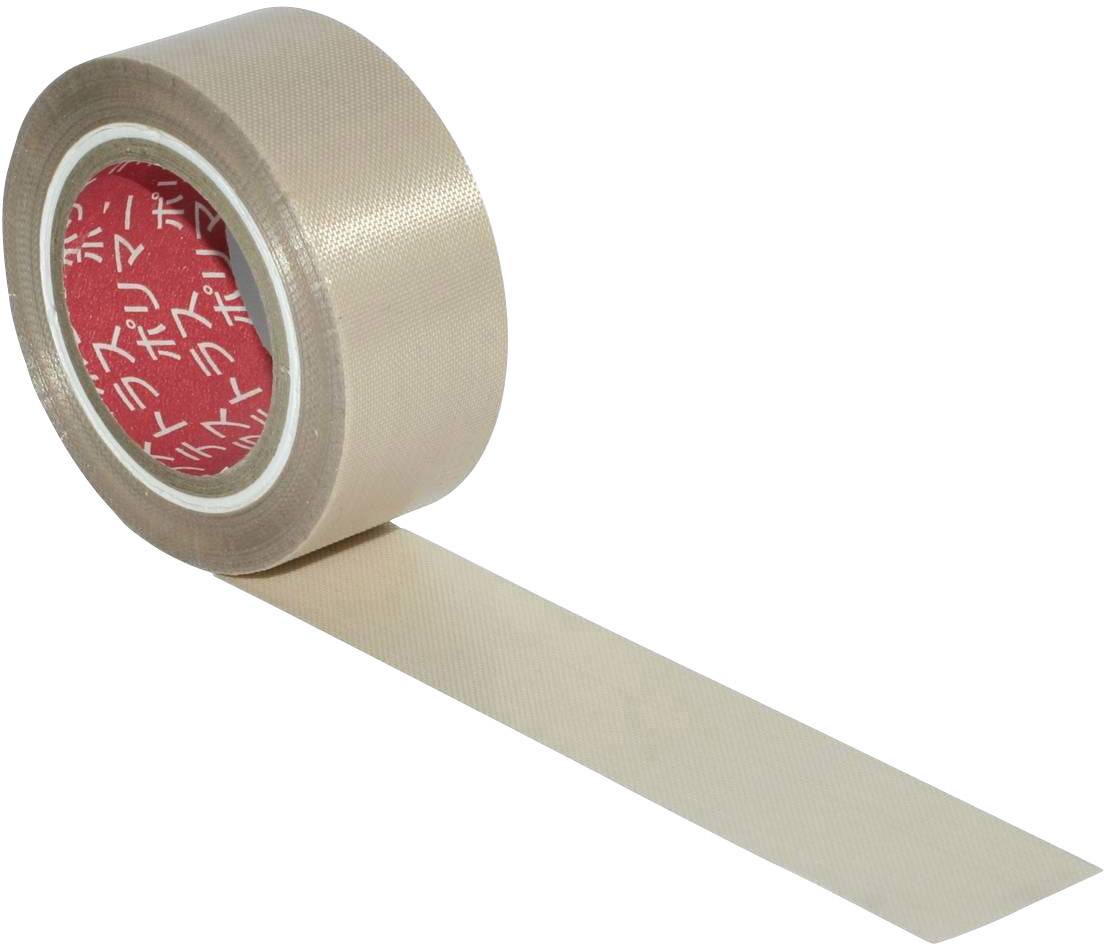 Un rouleau de ruban adhésif beige avec des caractères japonais à l'intérieur. Une partie du ruban est déroulée.