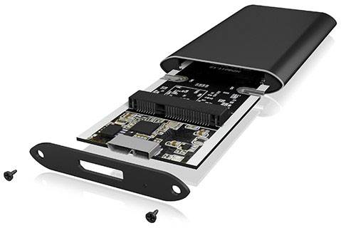 ICY BOX IB-182aMU3 Boîtier pour disque dur mSATA SATA SSD USB 3.2 (1è gén.) (USB 3.0)