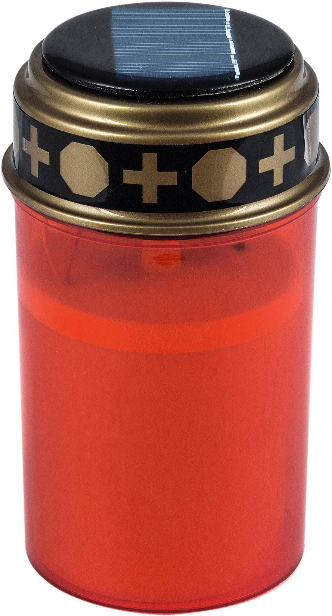 Heitronic 35960 Bougie de cimetière solaire LED jaune rouge