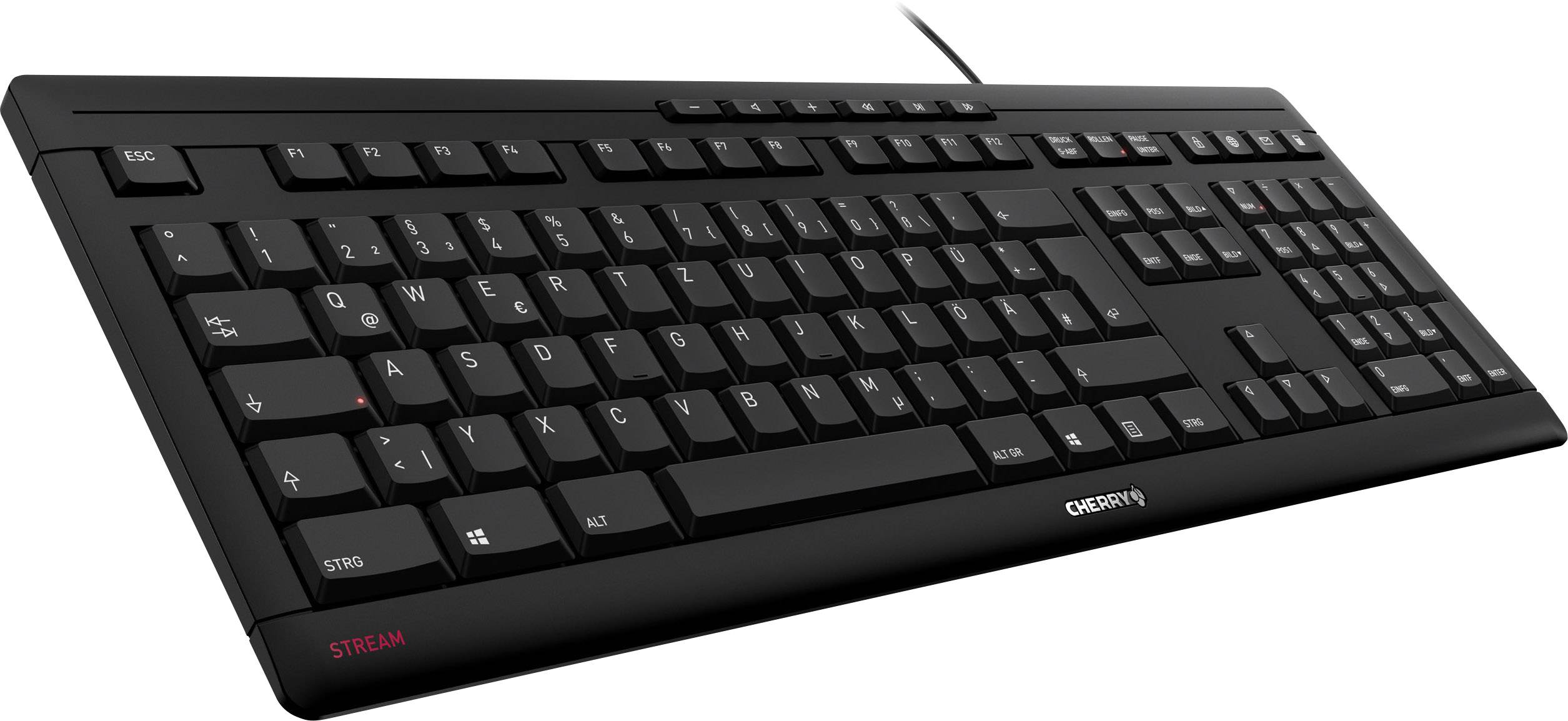 CHERRY Stream USB Clavier allemand, QWERTZ noir