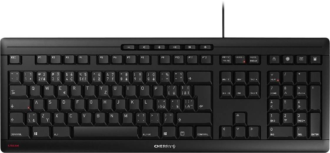 CHERRY Stream USB Clavier anglais US, QWERTY noir
