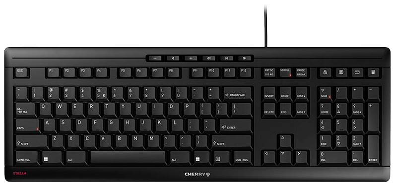 CHERRY Stream USB Clavier anglais US, QWERTY noir