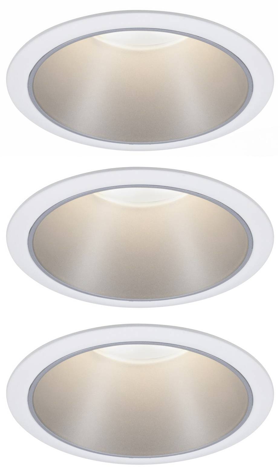 Paulmann 93410 Cole Coin Spot encastrable jeu de 3 LED 6 W blanc, argent