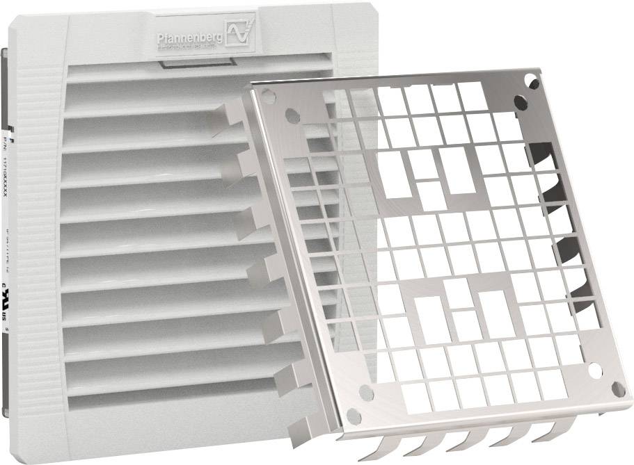 Grille de ventilation avec grille de protection amovible au design moderne, adaptée aux applications industrielles pour se protéger de la poussière et des saletés.