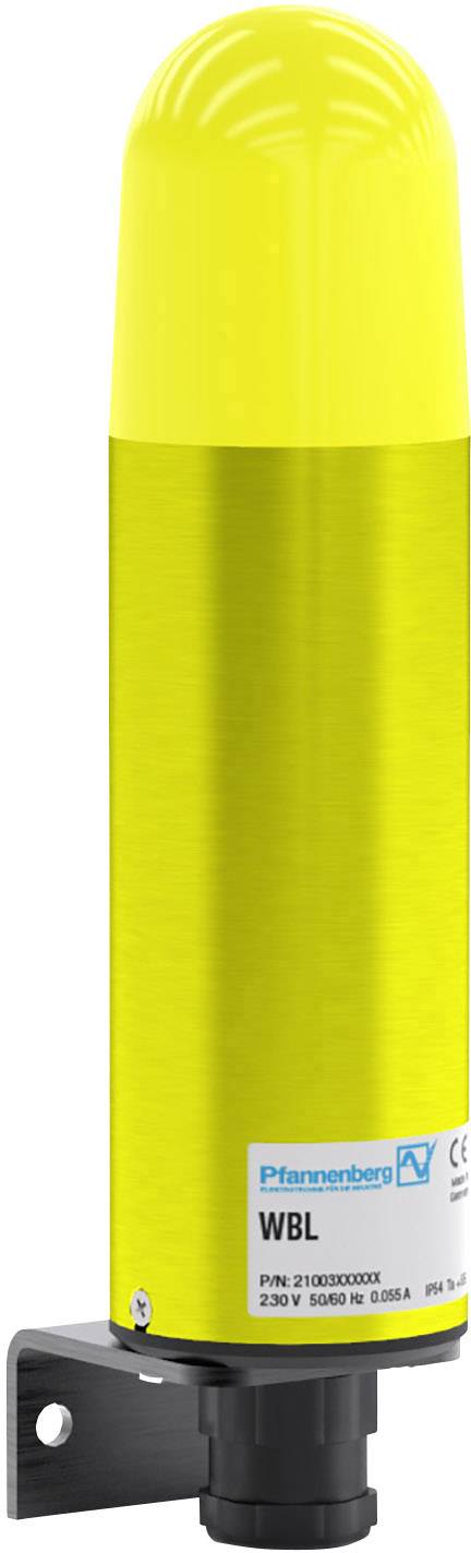 Voyant d'avertissement jaune de Pfannenberg, modèle WBL, pour montage mural, adapté pour une tension de service de 230V, 50/60Hz, certifié CE.