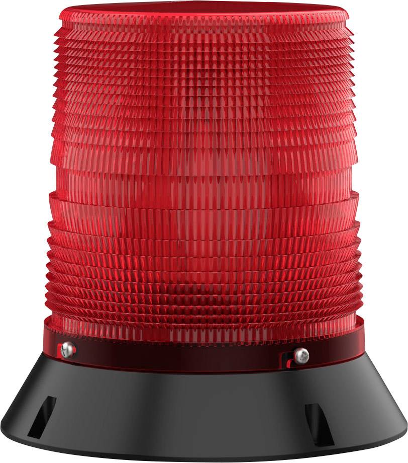 Voyant rouge sur socle noir, signalant un danger ou une situation d'urgence.