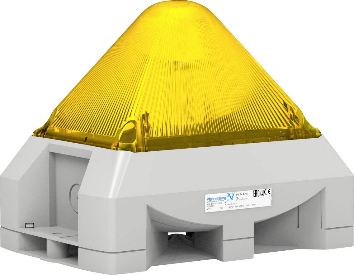 Un voyant jaune sur un boîtier gris, adapté pour signaler des alertes dans des environnements industriels ou sensibles en matière de sécurité.
