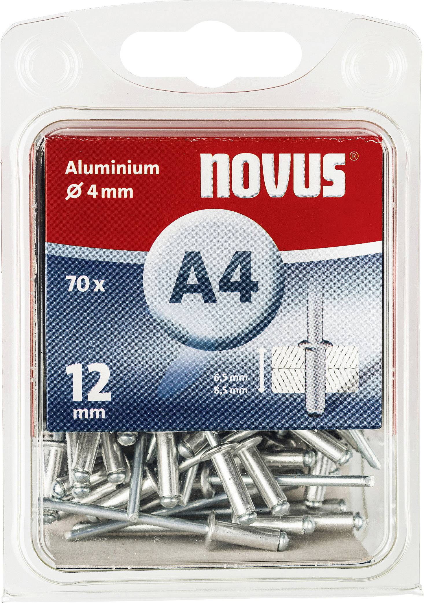 Novus Office 110057027 Rivet aveugle (Ø x L) 4 mm x 12 mm aluminium aluminium 70 pc(s)