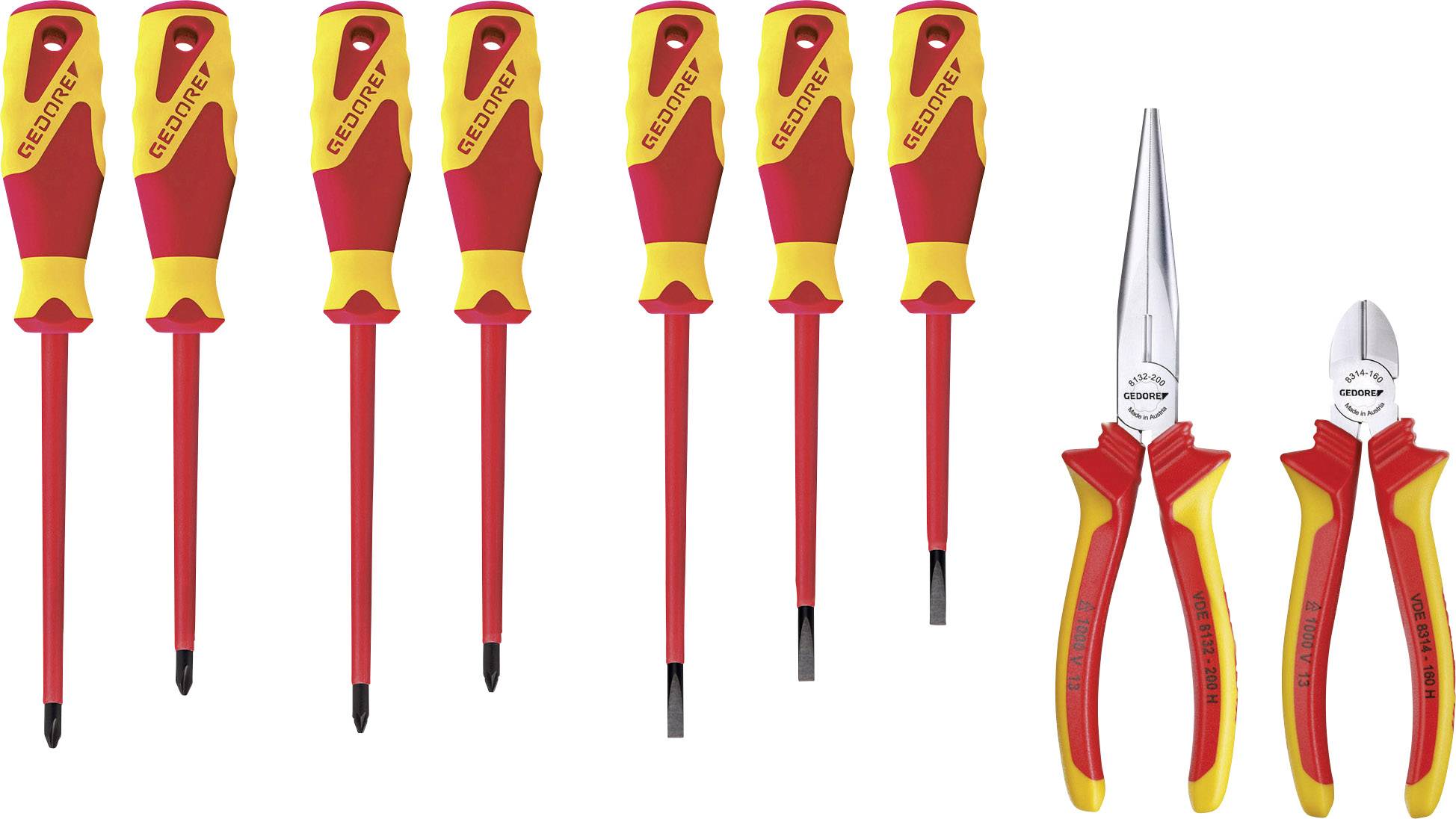 Gedore S 1100 W-002 VDE 2836238 Jeu d'outils 9 pièces