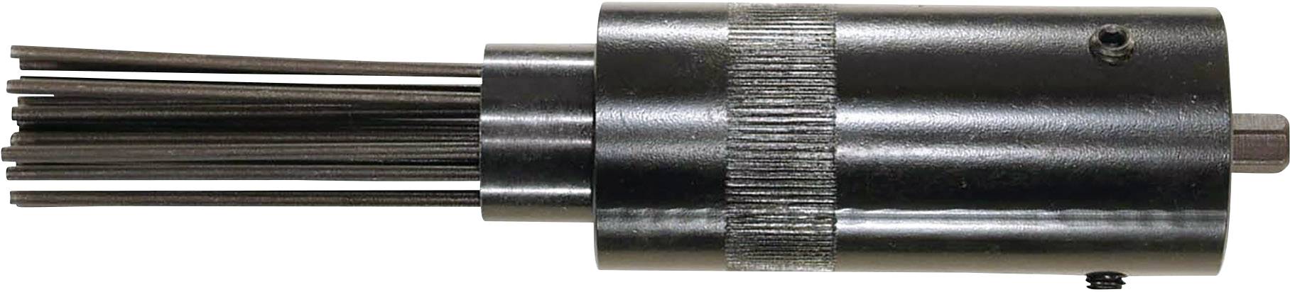 Un décapeur à aiguilles avec plusieurs aiguilles saillantes, utilisé pour le nettoyage de surfaces dans des applications industrielles.