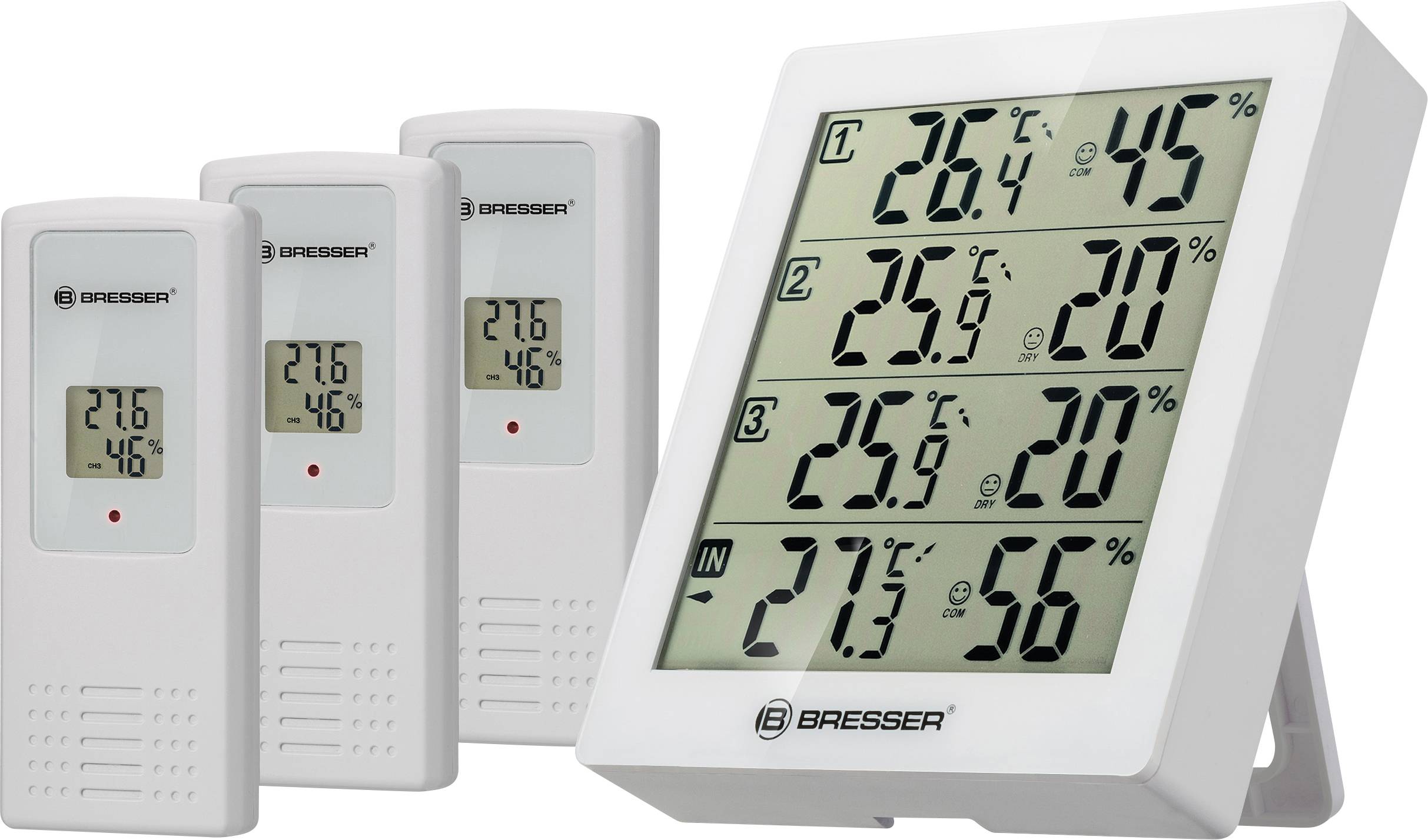 Bresser Optik Quadro Thermo-hygromètre blanc