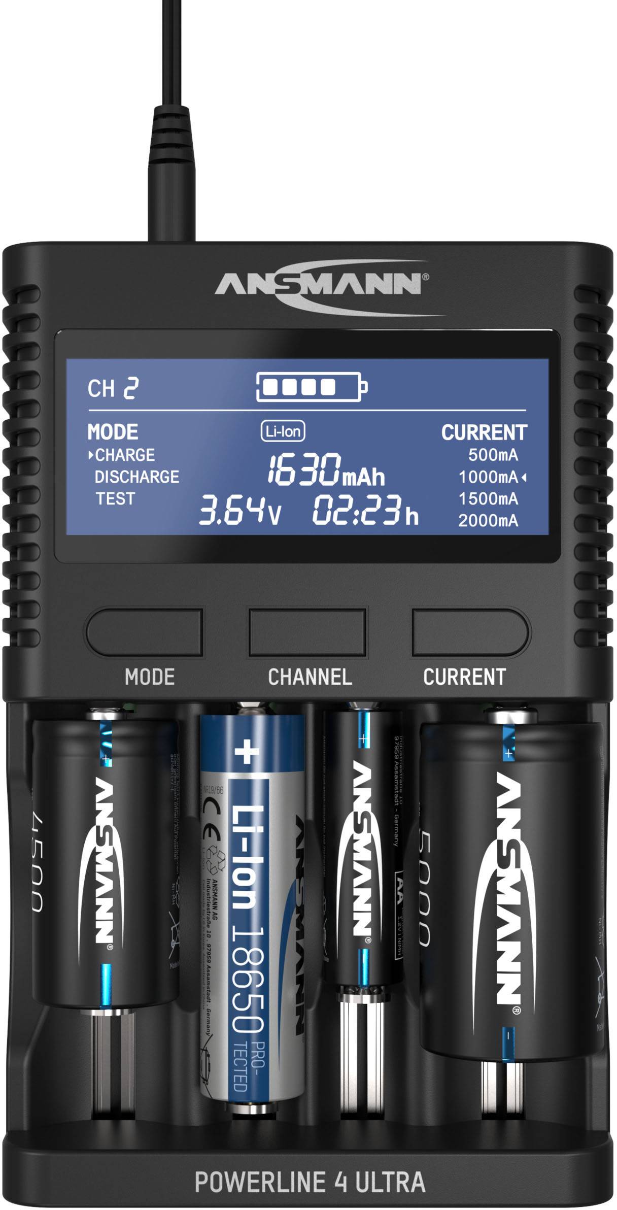 Chargeur de piles rondes NiCd, NiMH, Li-ion Ansmann Powerline 4 Ultra
