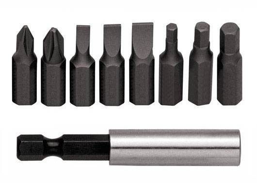 Gedore RED R33005009 3301346 Jeu d'embouts vis à fente, cruciforme, 6 pans intérieurs avec porte-embout