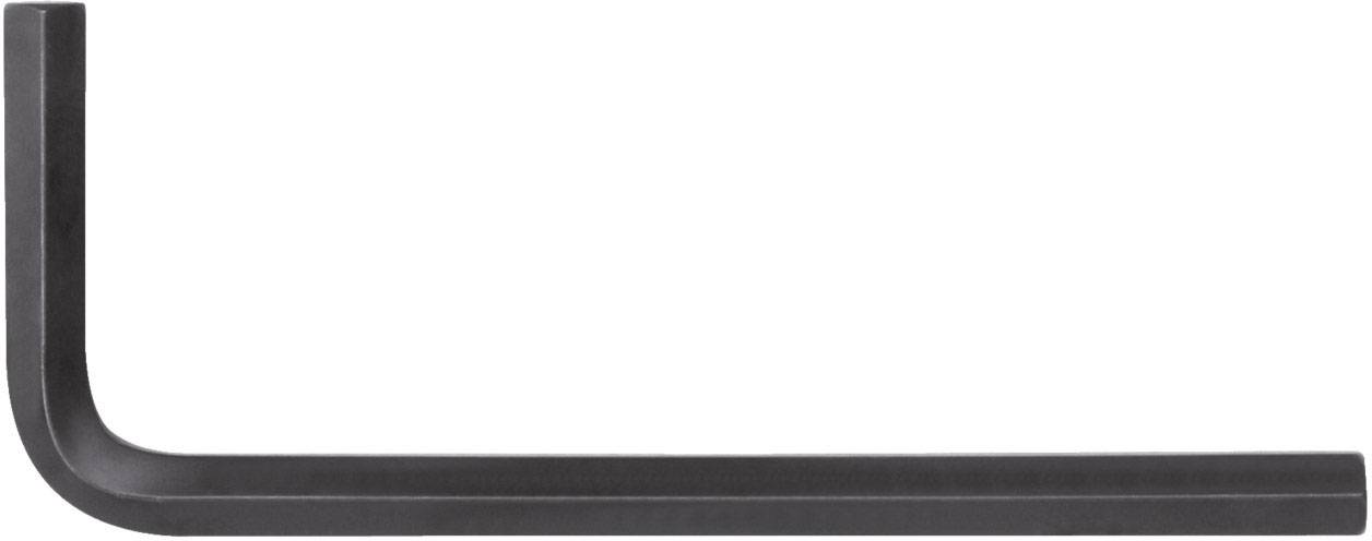 Une clé Allen noire en forme de L, utilisée comme outil manuel pour serrer ou desserrer des vis à six pans creux.