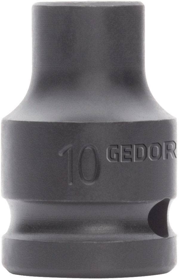 Outil adaptateur de clé à douille noir avec gravure '10' et 'GEDORE'. Adapté pour connecter différentes tailles d'outils.